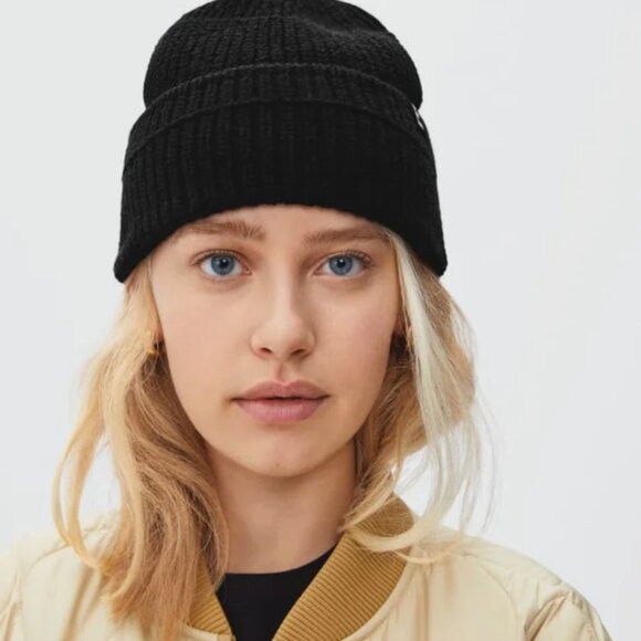 Everlane Organic Cotton Chunky Beanie - OS Black - Picture 1 of 3